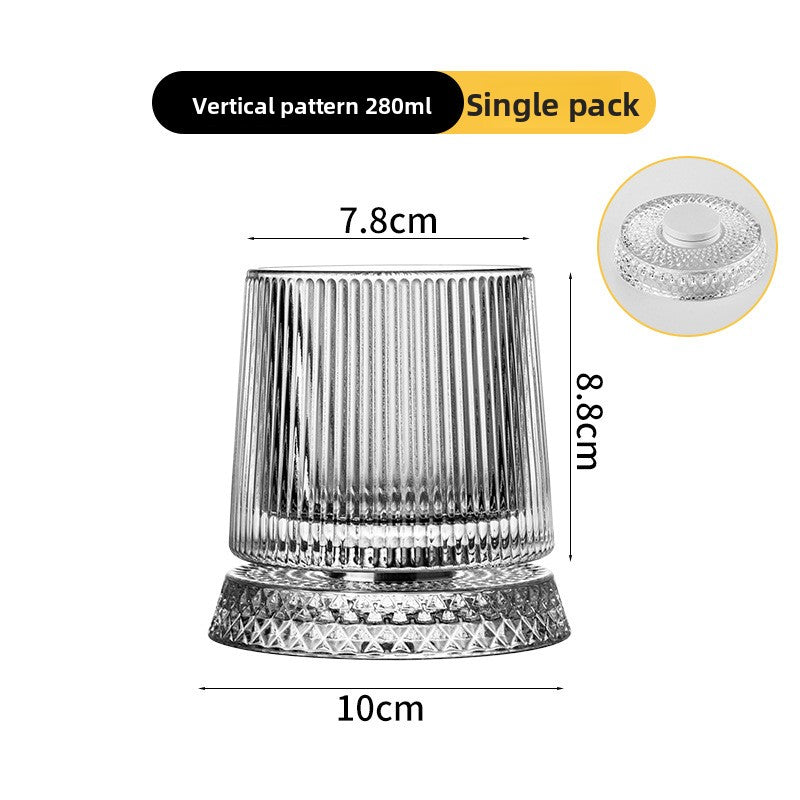 Rotating Whiskey Glass Non-Spill Crystal Cup