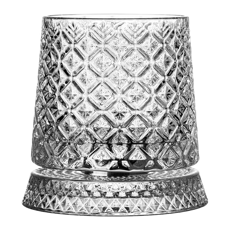 Rotating Whiskey Glass Non-Spill Crystal Cup